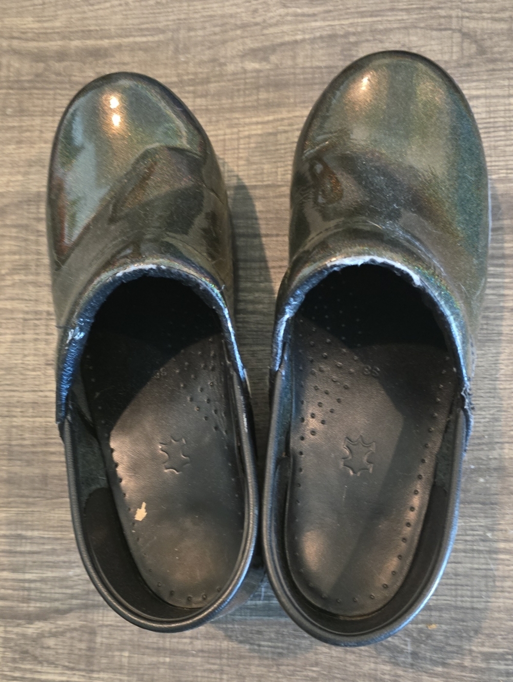 Dansko Womens Shimmery Slip-On Clogs